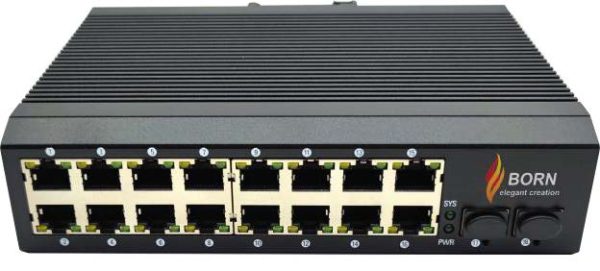 BI8216PG2F 16 Ports Industrial managed PoE switch